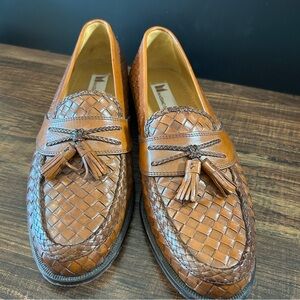 Brown Leather Loafers with Tassels, Massimo Emporio Size 10